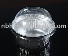 disposable  aluminum   foil   cup  with clear dome lid for bakery
