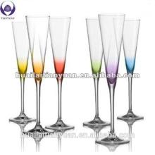 eco-friendly lead free colored borosilicate glass champagne flute