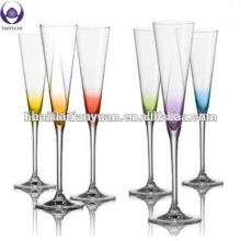 Colored lampworking pyrex borosilicate champagne flute glass