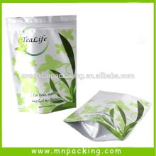 Printed Stand Up Ziplock Aluminum Foil Green Coffee Tea Bags