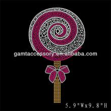 iron on applique rhinestone heat transfer lollipop for kids' tshirt