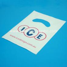 Food grade LDPE white printed ice bag with punch handle