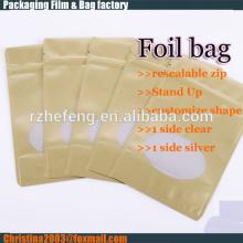 bottom gusset laminated aluminum foil mylar wrapped tea bags