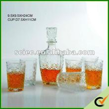  Crystal   Glass  Wine Bottle Set