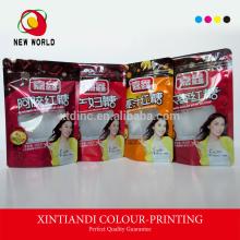 stand up zipper bag for food packaging with De-metalized window
