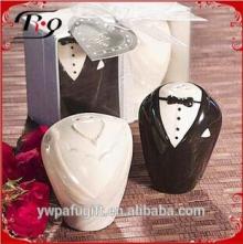 wedding gifts ceramic bride and broom salt and pepper shaker