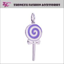 new wholesale sweet metal lollipop charm for bracelet