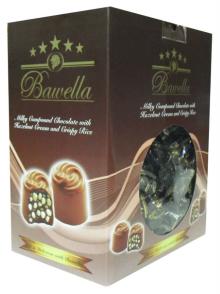 Bawella milky compound chocolate with hazelnut cream & crispy rice