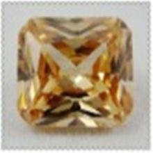 lowest price synthetic  zircon  champagne color square princess cut corner CZ gems