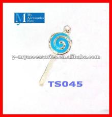 wholesale lollipop charm blue enamel