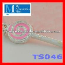 wholesale pink enamel lollipop charm