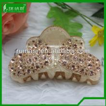 10cm fashion acrylic Champagne color hair claws with rhinestone