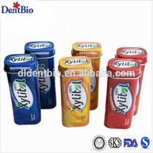 xylitol Cinnamon mints candy packaged in tin can in steel bottle