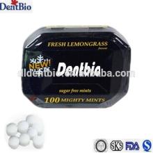 Lemon sweets sugar free mints candy packaged in tin can