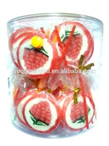 Hand made lollipop with strawberry flavors