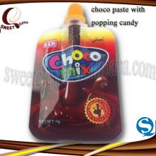 9g spout pouch Choco mix paste with popping candy