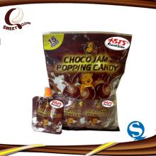 sweet chocolate jam with magic popping candy bag