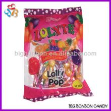 Assorted fruity small lollipops