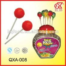 25g Halal Bubble Gum Fruit Flavored Lollipops