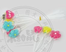 Funny flower shape fruit lollipop candy