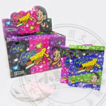 Sour lollipop with fruit powder candy