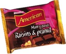  RAISINS  AND  PEANUTS  MILK CHOCOLATE BAR . 100 gr.