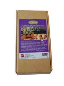 BLOCK DARK CHOCOLATE WITH 40% NUTS & FRUITS