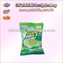 Hot sell candy Yickchi soft easting liquorice candy jelly rolls/ licorice rolls candy in green apple