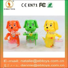 Wind up dogt candy toy container play the drum