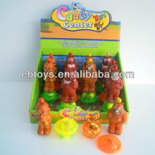 Candy toy container bear gyroscope with double flash lights