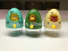 Plastic deformed eggs with candy promotion toys