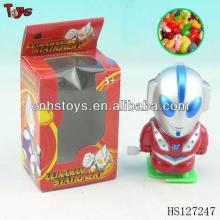 Wind up Ultraman pencil drill plastic toys candy