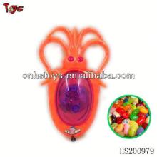 Pull line octopus can with candy tube flashing animal toy