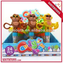 Monkey plastic toys in candy tube candy toys