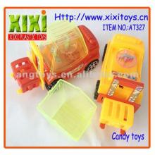 16Cm Wholesale Non-toxic Pull Line Car With Light Candy Toy Candy