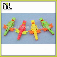 Hot selling kids emergency animal shape keychain colorful toy cheap plastic whistle lollipop sticks