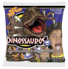 66050 Pop Tattoo Dinossaurs - Flat lollipop with icing tongue tattoo