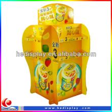 Attractive trade show cardboard POP display holder / 4 sides corrugated display stand for candy / ch