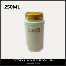 High quality round 250ml HDPE chewing gum plastic bottle with crown cap
