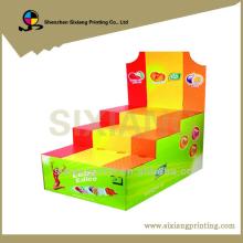 Colorful chewing gum cardboard counter top display case