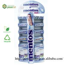 Mentos chewing gum corrugated paper two sides racks floor display stand