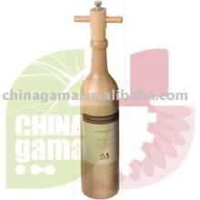 Wooden Pepper Mill in Wine Bottle Shape