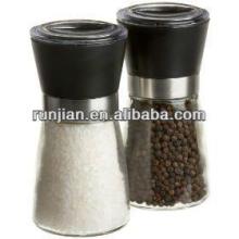 Colorful high quality Manual salt & pepper mill/Glass bottle/Ceramic grinding core