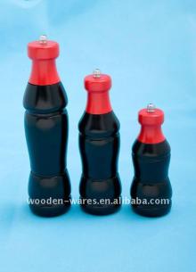 glossy pepper mill/ food safe pepper mill, wine bottle shaped pepper mill/salt mill