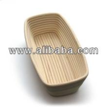 Oblong brotformen with wooden bottom - Banneton - Oval rattan cane basket - Oblong bread proofing ba