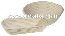 Oblong brotform with wooden bottom - Banneton - Oval rattan cane basket - Oblong bread proofing bask