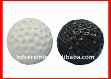  black  and white golf ceramic salt and  pepper   container 