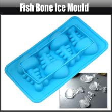 Blue Silicone Ice Mould Ice Tray Bar Party Cube Pan Kitchen Chocolate Mould Fish Bone Shape, YFK724B