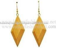 Saffron candy- Wooden Earrings