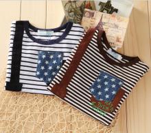 2014 summer ho t  sell boys fashion s t ripe  T -shir t  children shor t  sleeve  T -shir t 